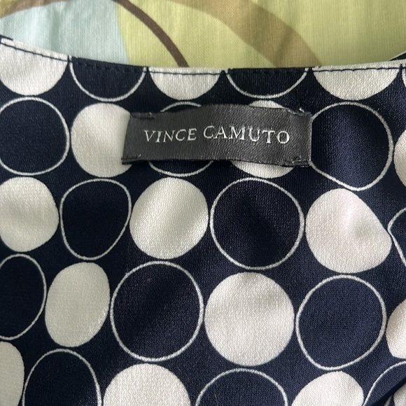 Polka dot navy and white size 4 Vince Camuto dress. Slim and flattering. - Picture 3 of 4